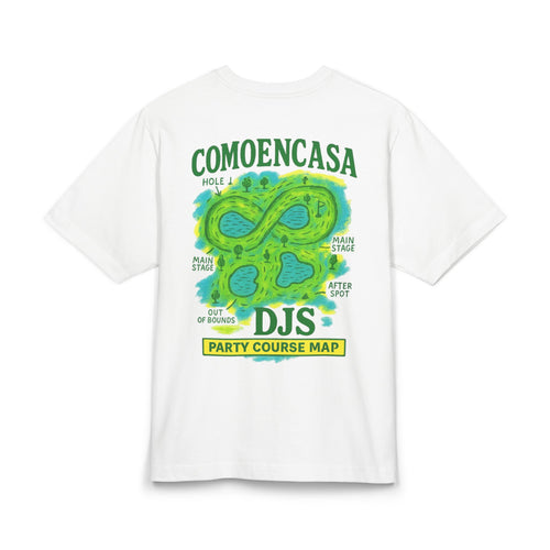 Como En Casa DJs Party Course Map T‑Shirt
